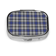 Scatola quadrata per pillole medicinali, clan scozzese, Hannay, tartan, organizzatore per pillole da viaggio, per integratori di vitamine