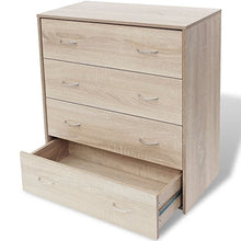 Kshzmoto Comodo comò Interno, Cassettiera in Particelle di Rovere 60 x 30,5 x 71 cm (Lunghezza x Larghezza x Altezza) -con 4 cassetti
