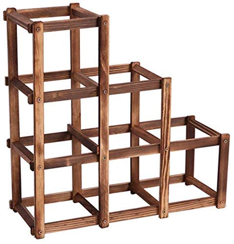 LHQ-HQ Supporto Pieghevole carbonizzato 6 Griglia di Legno Vino Moda Wine Rack Bar/Home/Ristorante Arredamento della Cucina della mensola del Supporto di visualizzazione