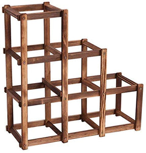 LHQ-HQ Supporto Pieghevole carbonizzato 6 Griglia di Legno Vino Moda Wine Rack Bar/Home/Ristorante Arredamento della Cucina della mensola del Supporto di visualizzazione