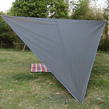 Ladieshow Super Large Protezione Solare Tenda da Campeggio Tenda da Sole a Triangolo Antivento Portatile Tappetino da Esterno(5 * 5 * 5M-Verde Chiaro Rivestito in Argento)