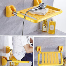 DZX Sedile Pieghevole per Bagno, Sgabello per Doccia, Sgabello a Muro, Sgabello a Muro per Doccia, Sedile Antiscivolo per Uomo Anziano (Colore: Giallo)