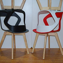 KunstDesign - Set di 4 sedie da pranzo con schienale cavo, in plastica, adatte per cucina, soggiorno, giardino, sedia per computer, caffetterie, colore: bianco