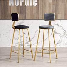 GYPPG [6 Colori] Sgabelli Bar in Metallo con Schienale e poggiapiedi | Sedia Laterale con Cuscino in Tessuto di Velluto per Kitchen Pub Caf | Max. Carica 400 libbre