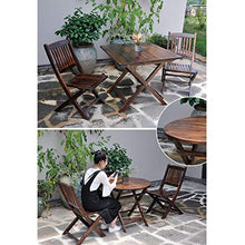 Tavolo e sedia pieghevoli per cortile esterno 3 pezzi tavolo e sedia da esterno in legno massello balcone esterno, tavolo da pranzo da giardino portatile per il tempo libero e combinazione di sedie