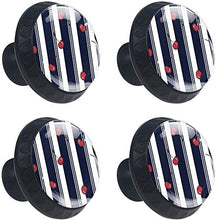 Red Cherry Sweety Dark Navy White Stripe Pomelli per Porta Set di 4 Pomelli per Mobili Manopole per Cassetti Cucina Armadio Vetro