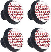 Motivo a fiocchi di colore rosso Pomelli per Porta Set di 4 Pomelli per Mobili Manopole per Cassetti Cucina Armadio Vetro