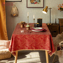 Tovaglia Rettangolare Jacquard Tovaglia Rossa Protezione, Tovaglie Lavabili Antimacchia E Antigoccia Per Cucina Domestica Sala Da Pranzo Decorazione a Buffet