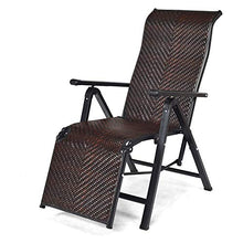 YQZ Sedia Pieghevole in Rattan a gravità Zero, Posizione Regolabile della Sedia a Sdraio Portatile, Robusta Struttura in Acciaio, per Giardino, Patio, Spiaggia