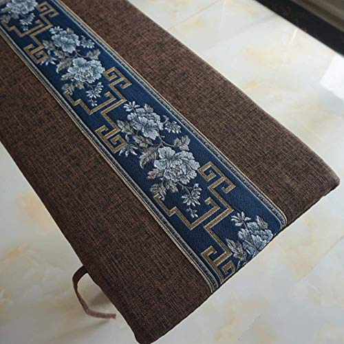 Cuscino per panca in lino addensato, cuscino per sedia lungo in spugna con lacci, cuscino per divano da patio, cuscino per sgabello, imbottitura per sedile esterno sostenibile D 30x150x3 cm