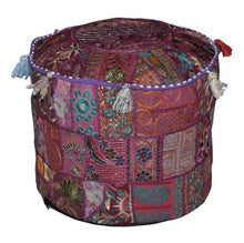 Rajasthali Indiana Traditional Home Decorativo ottomano a Mano e Patchwork poggiapiedi Piano Cuscino, 46 x 33 cm