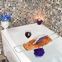 Vasca Da Bagno Vassoio, Pannello In Legno Massello In Acciaio Inox Telescopico Può Essere Collocato Sapone Tablet Smartphone Bicchiere Da Vino Tavolo Da Bagno, Adatto Per Casa Bagno Bagno Scaffale Vin