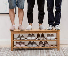 AndyJerzy 3-Tier di bambù del Pattino cremagliera Panchina, Scarpe Organizzatore, Magazzinaggio, Ideale for Ingresso Corridoio Bagno Soggiorno per Il corridoio