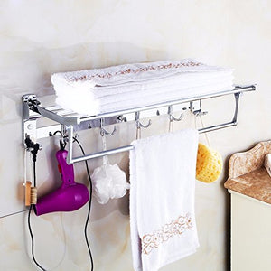 MBYW moderno minimalista ad alto carico portasciugamani porta asciugamani bagno portasciugamani porta asciugamani in acciaio inox pieghevole portasciugamani rack bagno mensola sospeso 60 cm
