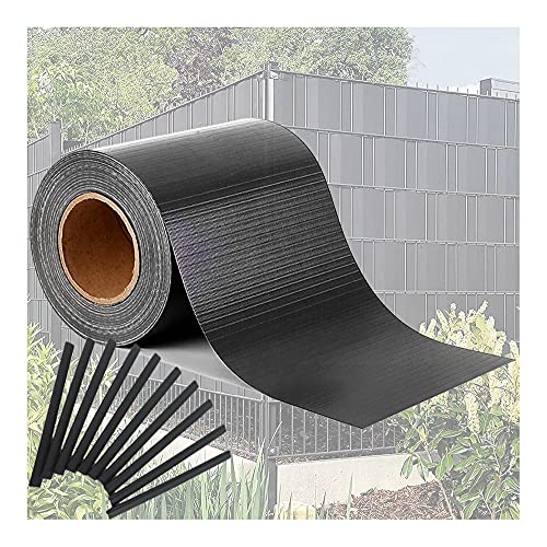 LSXIAO Giardino Privacy Paravento, 0,35mm Doghe in PVC Resistente alle Intemperie Senza Manutenzione Facile da Installare con Strisce di Serraggio per Recinzioni A Doppia Sbarra