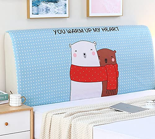 LANG ZI Stampato Coperchio della Testata Letto Elastico Nordico Moderno Copritestata Letto all-Inclusive Matrimoniale Queen King Testa del Letto Indietro Copertura Decorativa Protettiva。