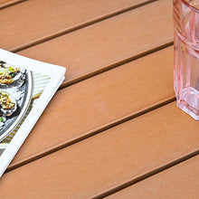 Outsunny Set Tavolo e Sedie da Giardino ed Esterno 3 Pezzi in Alluminio con Finitura Effetto Legno