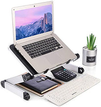 Tavolo da picnic all'aperto Tavolo da tavolo per laptop Tavolo da tavolo per il letto divano Picnic Colazione Prenota Stand Pieghevole Altezza regolabile Altezza 360 gradi Angolo per gli studenti dell