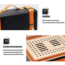 GJNWRQCY Humidor per sigari Scatola per sigari in Cedro con igrometro e umidificatore, Scatola per sigari da Viaggio Portatile in Pelle per sigari Humidor,Nero