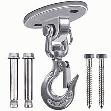 Besthouse Gancio per Soffitto, SUS304 Acciaio Inossidabile, Gancio per Il Carico, Gancio per soffitto Suspension,4 Viti per Calcestruzzo e Legno, Yoga, Sacco da Boxe, capacità di Carico Fino a 350Kg
