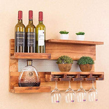 YZ-YUAN Portabottiglie da Vino Portabottiglie da Parete in Legno Portabottiglie da Parete in Legno Portabottiglie da Parete Calici da Parete Portabottiglie Portaoggetti
