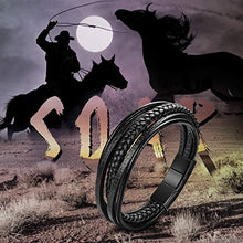 Notting Hill Bracciale Uomo Bracciale in Pelle Intrecciata Braccialetti in Polsino da Polso Personalizzati Bracciali con Chiusura Magnetica Regali Uomo di Compleanno Regali di Natale