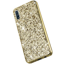 Saceebe Compatibile con Galaxy A70 Custodia Silicone TPU Paillettes Glitter Strass Silicone TPU Case PC Coperture [placcatura bordo] Bumper Case Ultra Sottile Antigraffio,oro&