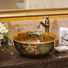 lilili Lavabo da Appoggio Lavandino da Bagno Ovale Lavabo da Appoggio in Ceramica Europea Adatto A, Hotel, Bagno, Famiglia, Hotel,Wash Basin Lavabo 42x42x18cm (Color : No Accessories)
