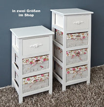 Ts-Ideen 4326 - Mobiletto/comodino con 2 cestini, colore: Bianco/Rosa