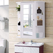 BXSZVOK Mobile da Bagno a un'anta, armadietto a Specchio da Bagno Bianco con 2 Ripiani integrati e 3 Ripiani Piccoli