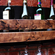 DJSMjbj - Portabottiglie da Parete in Legno, con Stelo Lungo, per Bicchieri e Sughero da Vino