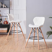 BenyLed Set di 2 Sedie da Bar in Pelle PU per Cucina e Patio Bar Sgabelli con Schienale 70 cm Altezza Bancone Sgabelli da Bar (Bianco)
