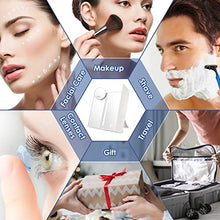 Auxmir Specchio Trucco con Luci 20 LED Specchio Cosmetico con Ingranditore 10X Pieghevole Portabile Luminosità Regolabile Alimentazione a Batterie o USB Ideale per Trucco Rasatura