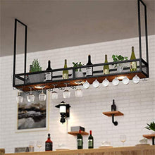 Armadio per Vino Portabottiglie da Parete in Metallo/Ferro con Faretti A LED, Scaffale per Bar in Legno Massello Armadietto per Vino Industriale, Bottiglie, Calice E Portabicchieri