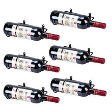 BSTKEY - Set di 6 portabottiglie da parete in ferro, per bottiglie di vino e liquore Bocca della bottiglia a destra