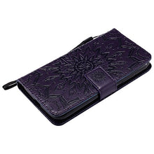 Huawei Y3 custodia,Huawei Y3 2017 di 2017,goffratura mandala fiori girasole modello PU fold portafoglio in pelle Premium mium Flip Cover in ecopelle carta di credito titolari di ID per Huawei Y3 2017