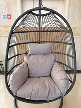 Chicreat Sedia pensile in polyrattan, con telaio pieghevole, Cuscino e schienale, 88 x 64 x 117 cm