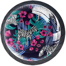 Coniglio astratto con fiore Pomelli per Porta Set di 4 Pomelli per Mobili Manopole per Cassetti Cucina Armadio Vetro
