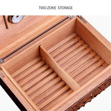 Humidor in Pelle Con Umidificatore - Stoccaggio A Quattro Zone Grande Capacità Sigaro Legno Di Cedro Humidor - Humidor 50 Capacità Sigaro