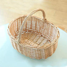 YIREAUD Cestino da picnic in bambù naturale con manico pieghevole, cestino da picnic in salice con fodera per famiglia, campeggio, picnic, decorazione per la casa