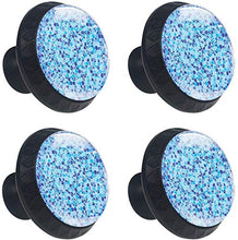 Geometrico astratto blu Pomelli per Porta Set di 4 Pomelli per Mobili Manopole per Cassetti Cucina Armadio Vetro