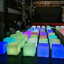 WYLX LED Cube Sgabello Luminoso Quadrato,Sgabello Cubo Luce,Sgabello Quadrato Illuminato A LED,Applica A Casa Illuminazione,43 * 43 * 43cm