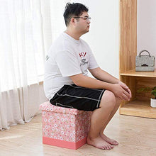 HOIHO Stampa Sgabello, Tessuto Cambia Scarpe Sedile Creativo Divano Panca Multifunzione Sedia Grande capacità ottomano Blu, Rosa Camera da Letto Soggiorno Disponibile