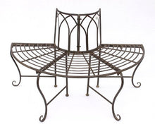 Panca 121071 Panca da Giardino in Metallo 127 cm Panca-Seduta Panca-Suolo Panca Rotonda Marrone