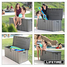 Lifetime Wood grain strutturato in plastica scatola portaoggetti Desert sabbia/grigio, 151 x 72 x 69 cm