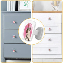 Set di 4 maniglie rotonde per armadio da cucina, credenza, cassettiera, cassettiera, con viti, per cucina, comò, armadietto, bagno, armadio Pugicorn Unicorno Cane Creativo