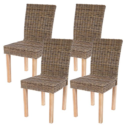 Set 4x sedie Littau Kubu rattan sala pranzo 56x43x89cm