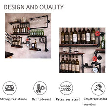 MoDi Wine Rack Retro Style Industriale Tubo di Acqua a Parete Vino Rack (L100 * W20 * H50cm)