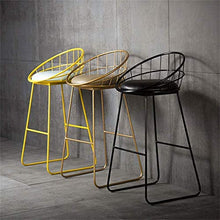 ZEH Dining Room Sedia, Armrest Sedia, Seggiolone, Seggiolone, Sgabello Sgabello Moderno Sgabello da Bar Colazione Cucina Casa Pub Sedie caffè Poggiapiedi in Metallo FACAI (Color : Schwarz)