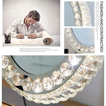 GUOJINE Specchi da Toeletta da Appoggio con Luci A LED,Illuminato Professionale Specchio Cosmetico con Lampadina Dimmerabile, Specchio da Barba Rotondo con Interruttore Smart Touch